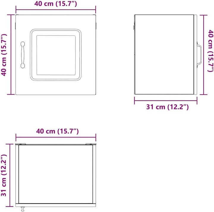 vidaXL Geschirrspülerfront Kalmar Hochglanz Weiss 40 x 31 x 40 cm, Eleganter moderner Küchenregal, g
