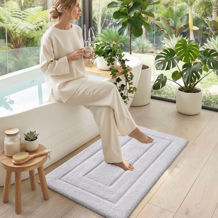 DEXI Badteppich rutschfeste,weicher Badezimmerteppich Wasserabsorbierend Badematte maschinenwaschbar