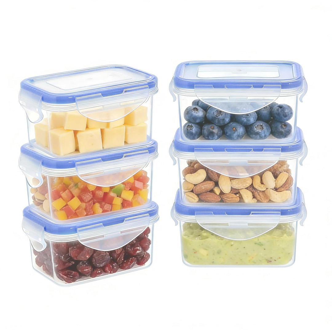 EASYLOCK 6er-Set 180ML Kunststoff Frischhaltedosen Mit Deckel Klein, Rechteckig Aufbewahrungsbox Küc