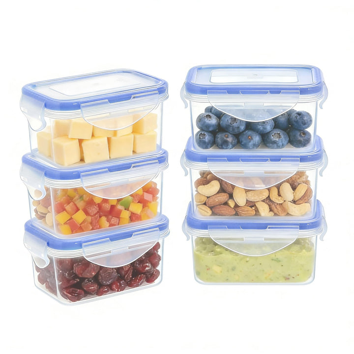 EASYLOCK 6er-Set 180ML Kunststoff Frischhaltedosen Mit Deckel Klein, Rechteckig Aufbewahrungsbox Küc