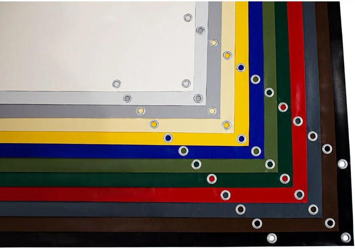 PVC Plane LKW Plane 600g/m² mit Ösen Rundösen Abdeckplane Schutzplane Boot Terrasse Industrieplane m