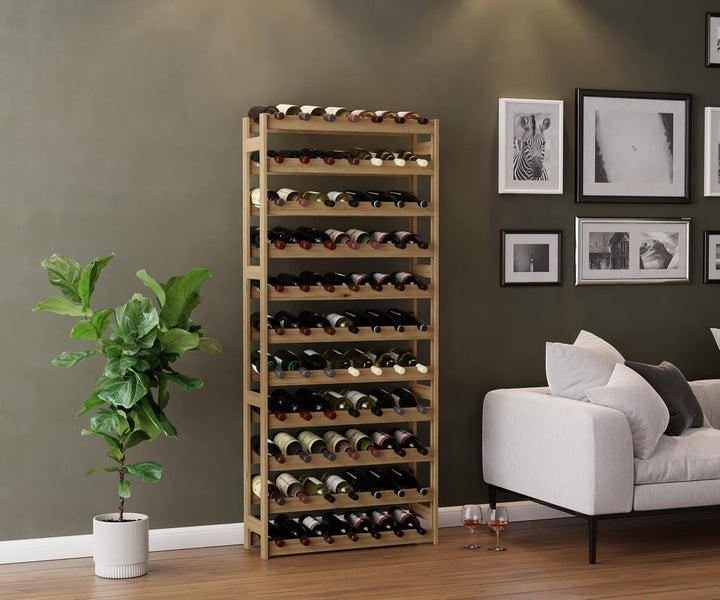 Lenmar, Weinregal aus Holz für Flaschen, Natur, RW-1, Wein, Flaschenregal, Kellerregal, Regale, Flas