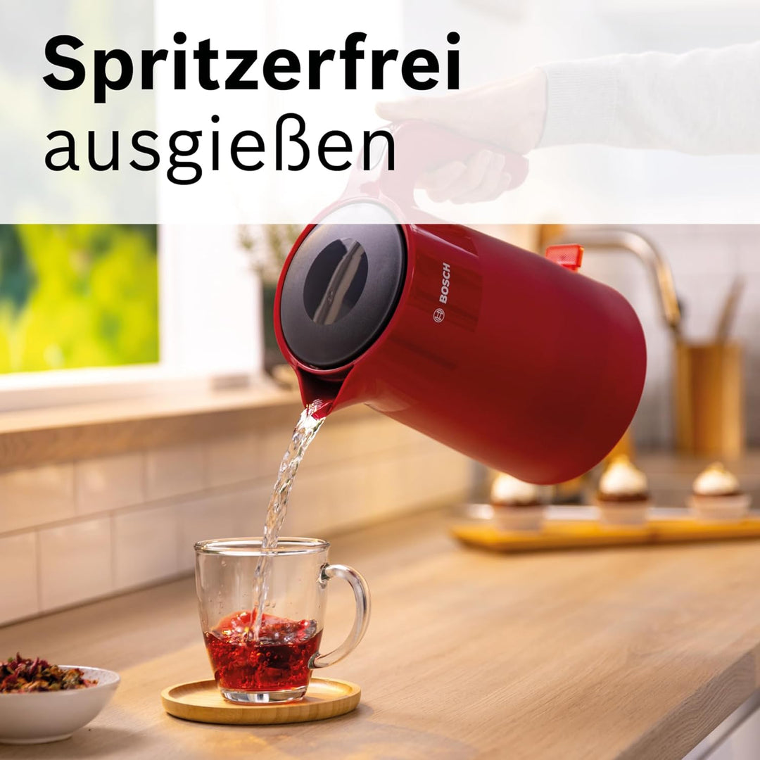 Bosch kabelloser Wasserkocher MyMoment TWK2M164, Abschaltautomatik, Überhitzungsschutz, Tassenanzeig