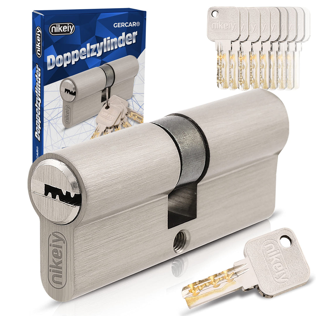 GERCAR Pro Gleichschliessend 1x Schliesszylinder 30/30 Set 1 Profilzylinder inkl. 5 Schlüssel - 60 m