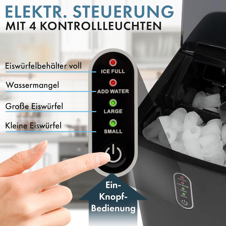 Clatronic® Eiswürfelmaschine schnelle Produktion - Eiswürfel in 10 Minuten | bis zu 10kg Eis in 24 S
