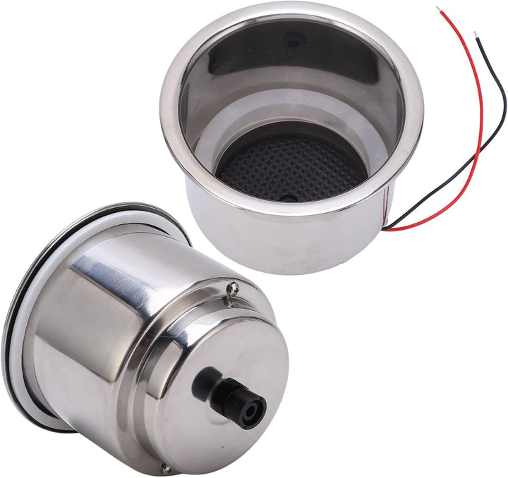 Beleuchtete Getränkehalter, 2 STÜCKE Leuchtender Getränkehaltereinsatz 8 LEDs Edelstahl 304, LED-Lic