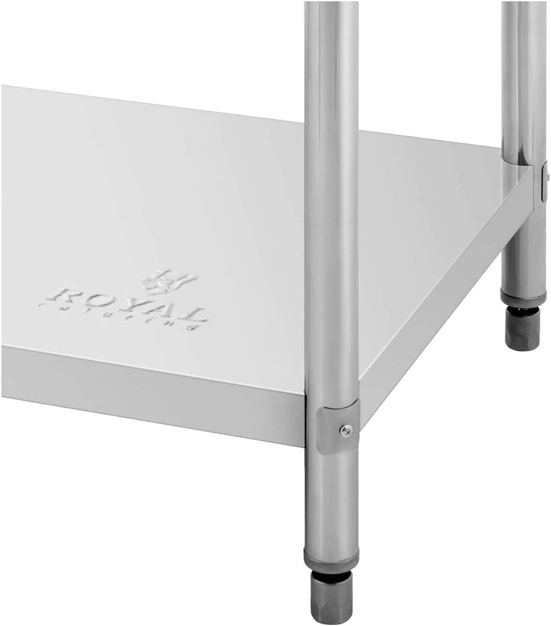 Royal Catering RCAT-120/60-NW Arbeitstisch Edelstahl Küche Edelstahltisch 120 x 60 x 85 cm höhenvers