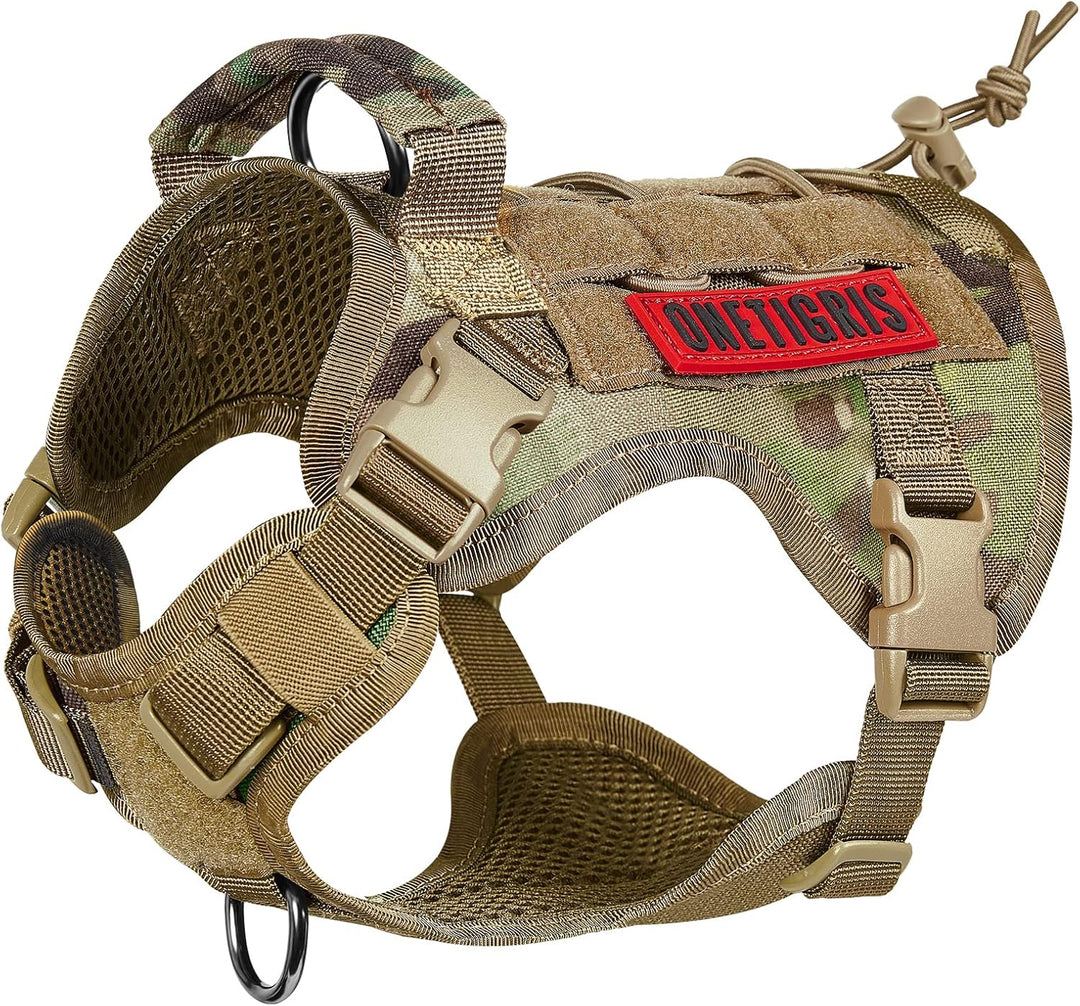 OneTigris Hundegeschirr, FIRE WATCHER Taktische Geschirr Sicherheitsgeschirr Hunde Hundeweste mit 1