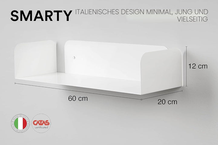 D-Segno Wandregal Metall - Regal Wand, Einzigartiges minimalistisches und modernes Design, Wandbuchh