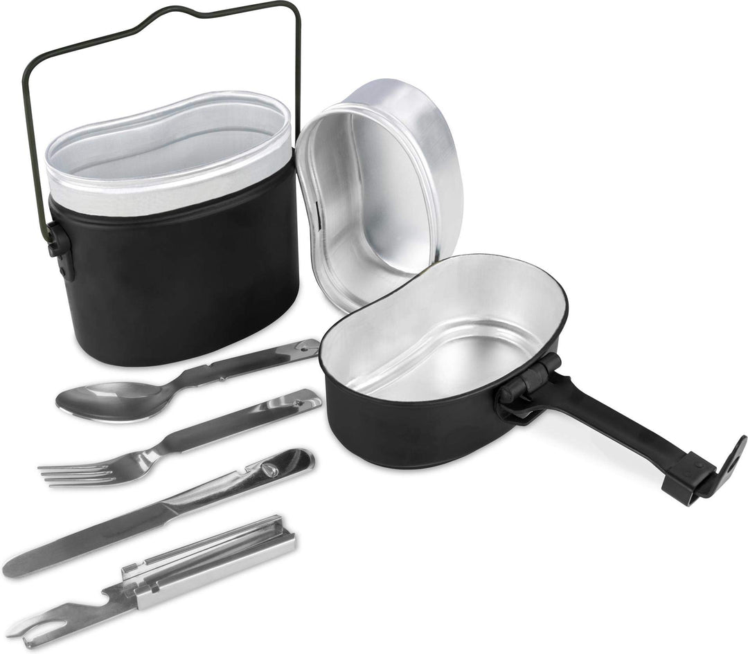 normani Bundeswehr Essgeschirr Set Essbesteck Bund BW Alu Kochgeschirr Camping-Geschirr Besteck Edel