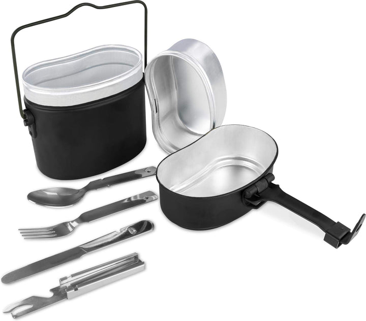 normani Bundeswehr Essgeschirr Set Essbesteck Bund BW Alu Kochgeschirr Camping-Geschirr Besteck Edel