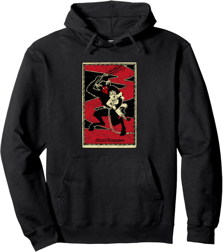 Merry Krampus Weihnachten Dämon Percht Horror Krampusnacht Pullover Hoodie