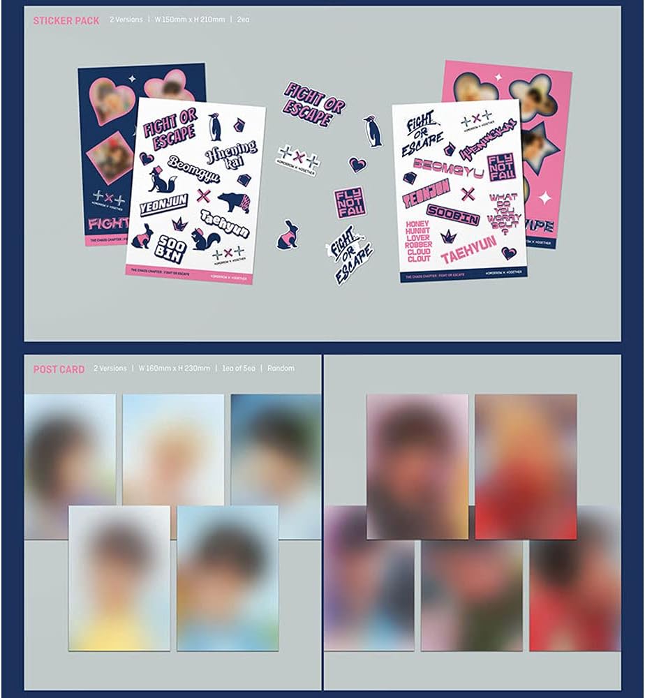 TXT The Chaos Chapter : Fight or Escape 1st Repackage Album Tomorrow X Together [+Extra Photocard an