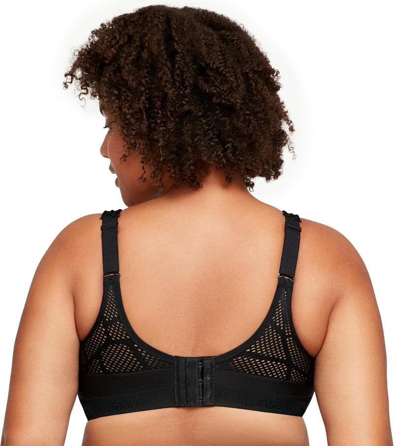 Glamorise Damen Sports Bra 95F Schwarz, 95F Schwarz