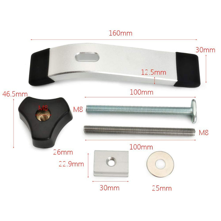 2 pcs Schnellspannklemmen-Set , aus Metall, für T-Nut-Schienen, Werkzeug zur Holzbearbeitung Platen