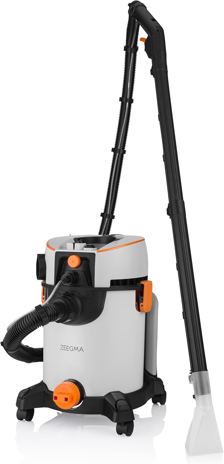 Zeegma ZONDER WASH – 1400W Nass- und Trockensauger mit 4L Wassertank, HEPA-Filter, 13m Aktionsradius