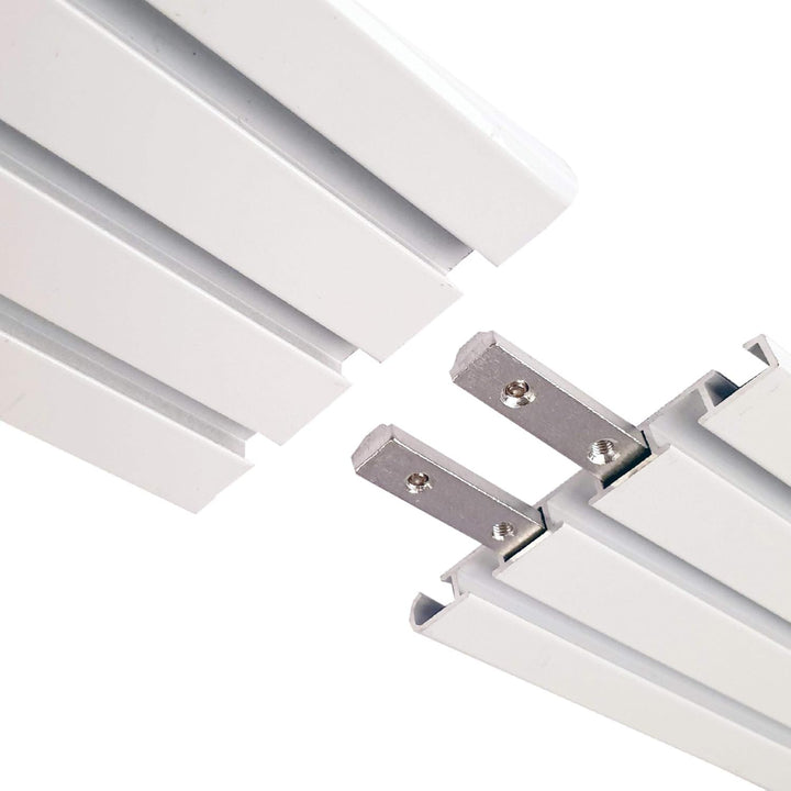 Vorhangschiene Aluminium - Weiss "3 Lauf" 120cm - Flache Gardinenschiene (7mm) - inkl. Vorhanggleite
