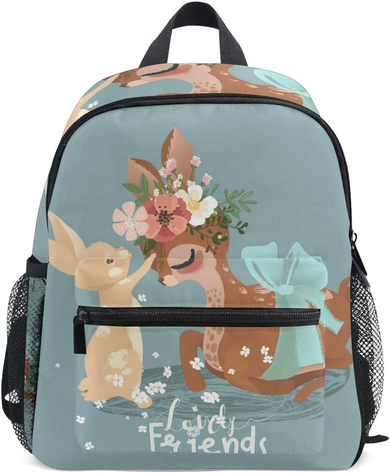 Kinderrucksack Cute Deer and Bunny Kindergarten Vorschule Tasche für Kleinkind Mädchen Jungen