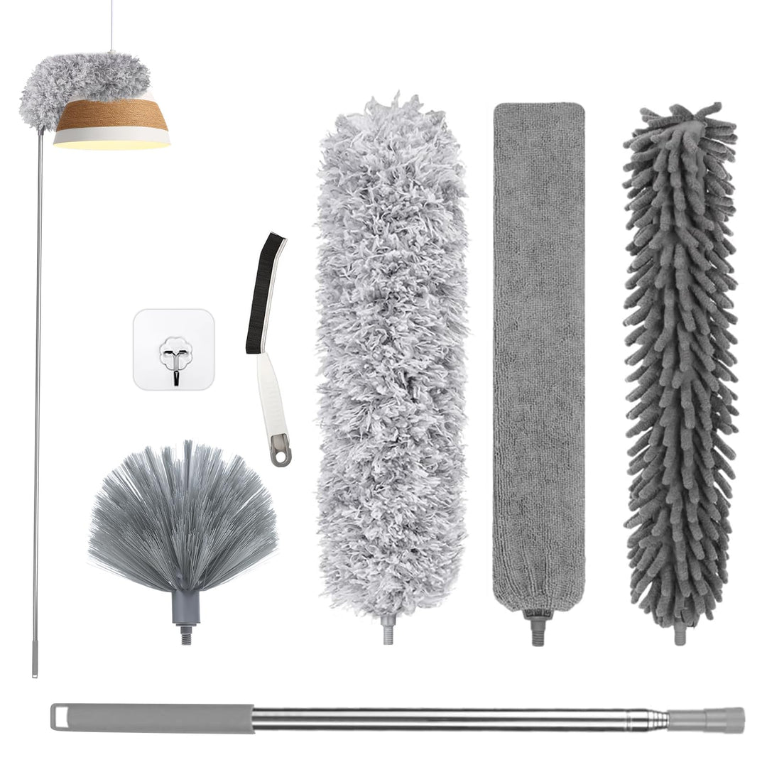 Staubwedel Teleskop Waschbar Duster (Grey, 7PCS), 7PCS
