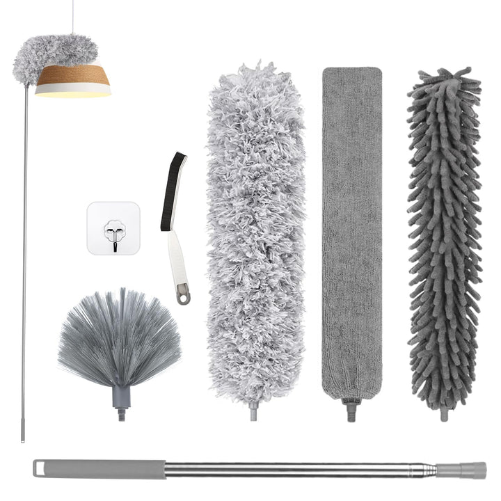 Staubwedel Teleskop Waschbar Duster (Grey, 7PCS), 7PCS