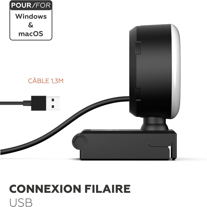 Mobility Lab - ML301310 - kabelgebundene USB-Webcam - Full HD, Keine Universalschraube, integriertes