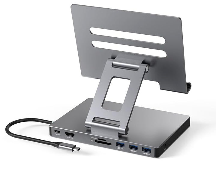 iPad Pro USB C Hub Stand, Adapter für iPad Pro M4 M2 M1 13 12.9 11 Zoll iPad Air Docking Station Fal