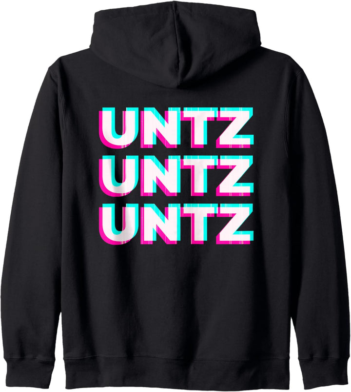 Aesthetic Synthwave Glitch Untz Untz Rave Festival Techno Kapuzenjacke