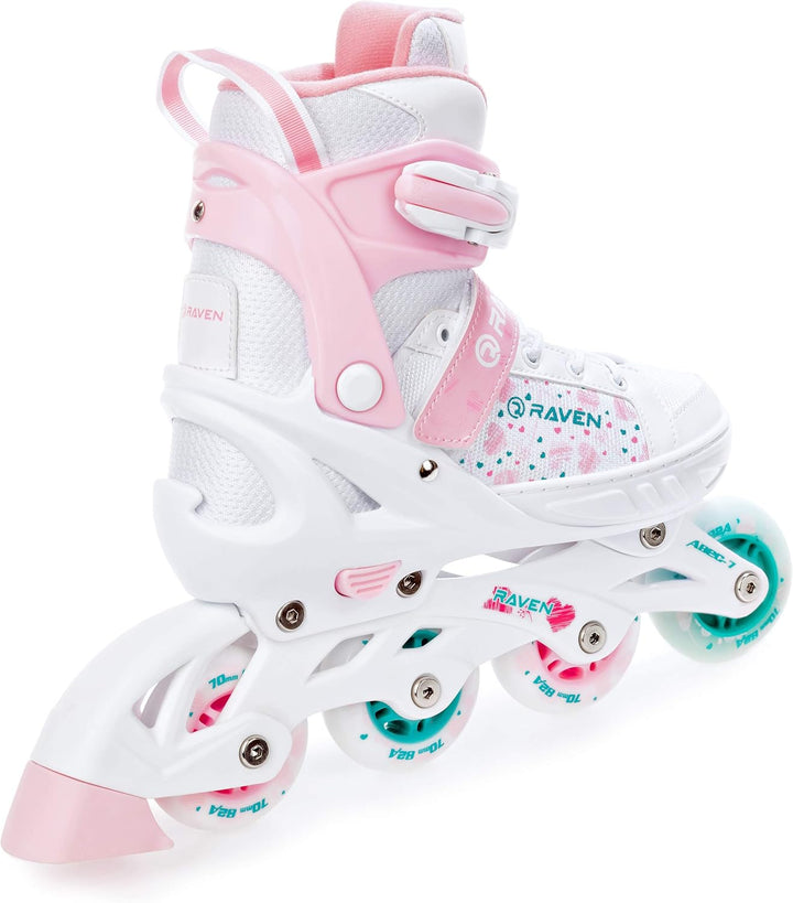 Raven Verstellbare 2in1 Inlineskates-Schlittschuhe ROSI mit LED Leuchtrad - Kugellager Abec7 - Doubl