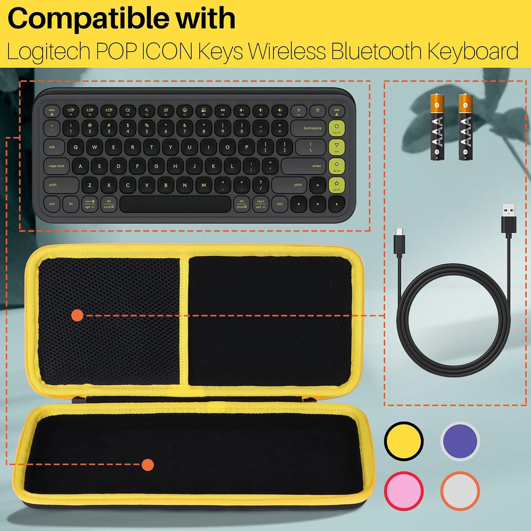Lebakort Hart Schutz Hülle Etui Tasche für Logitech POP ICON Keys Tastatur | Hartschale, Weiches Inn