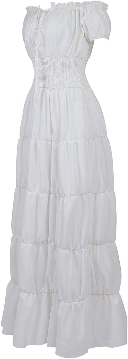 GOLDSTITCH Renaissance-Kleid für Damen, Pirat XXL Weiss/Opulenter Garten, XXL Weiss/Opulenter Garten