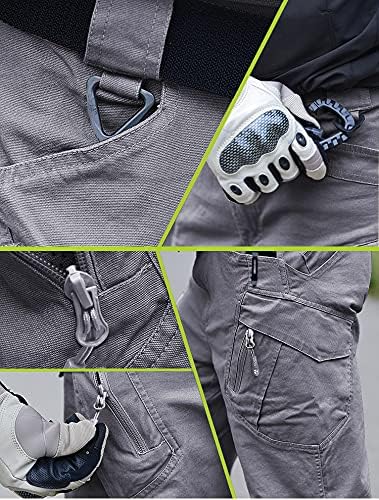 FEDTOSING Cargohose Herren Vintage Militär Tactical Hosen mit Stretch Arbeitshose Outdoor Viele Tasc