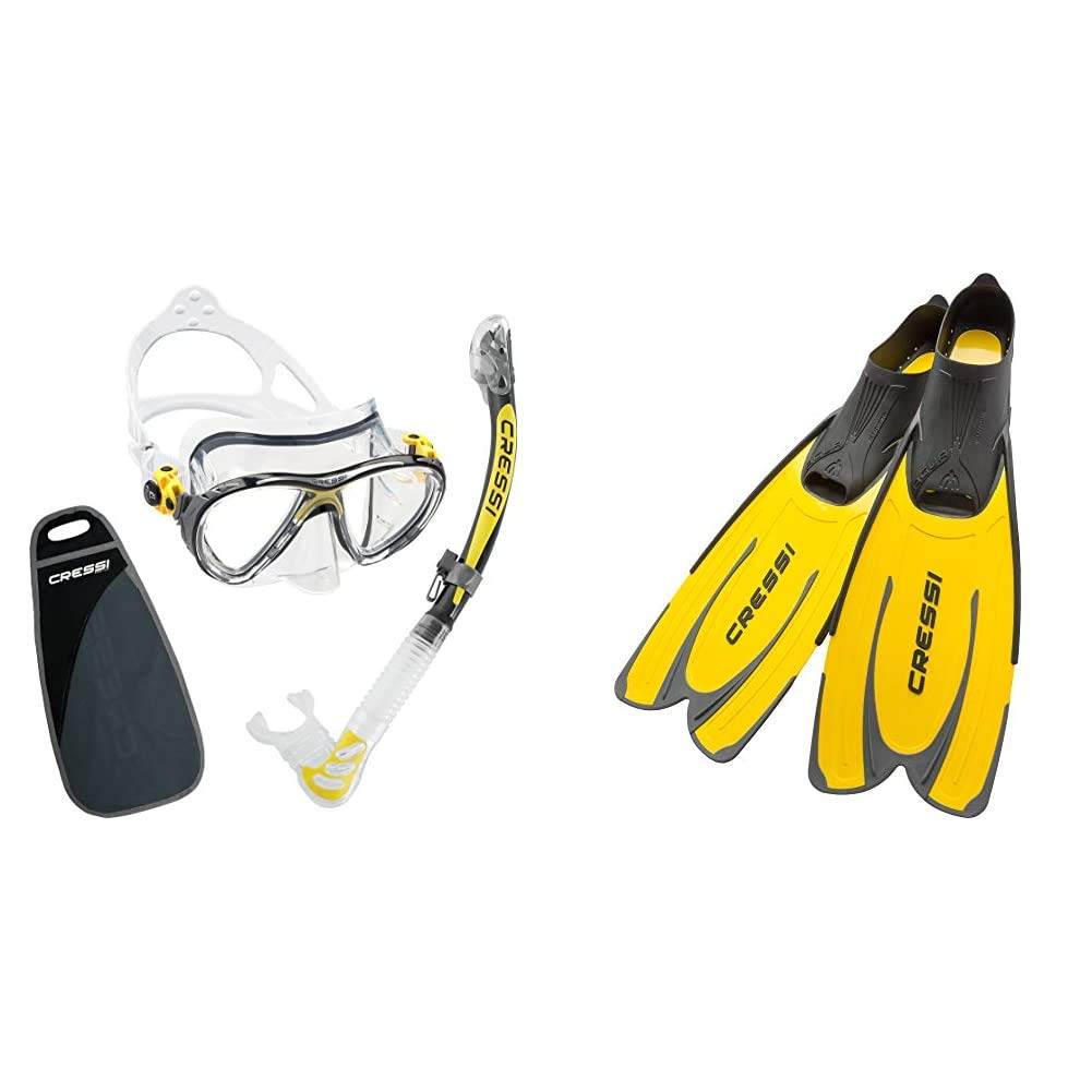 Cressi Professionelles Kombinationsset aus Maske und Schnorchel oder Kit aus Maske, Schnorchel und F
