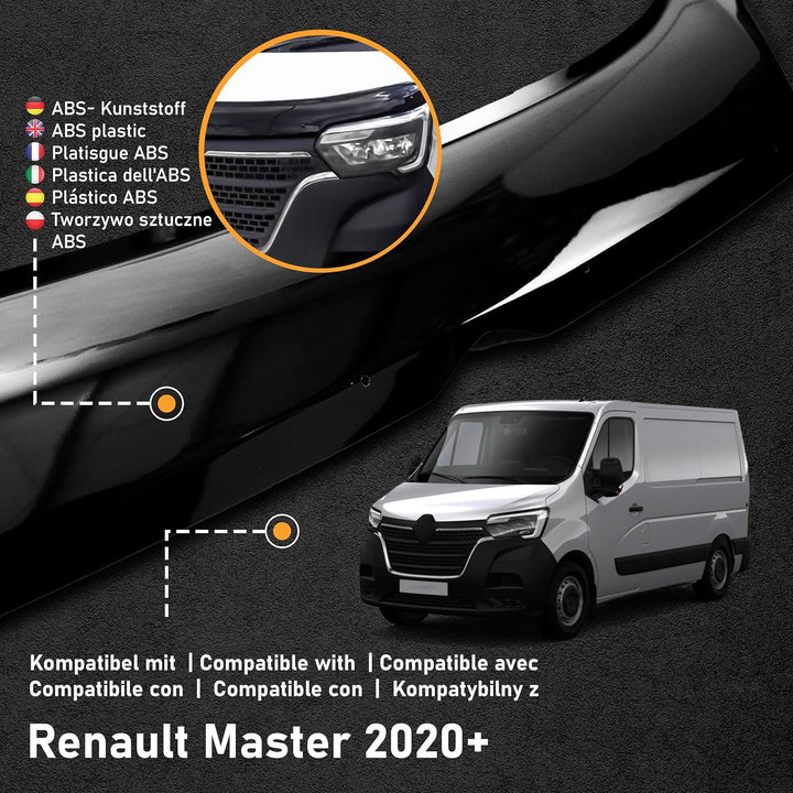 CHROMEMASTER | Auto Zubehör; Steinschlagschutz; Motorhaubenabdeckung Kompatibel mit Renault Master a
