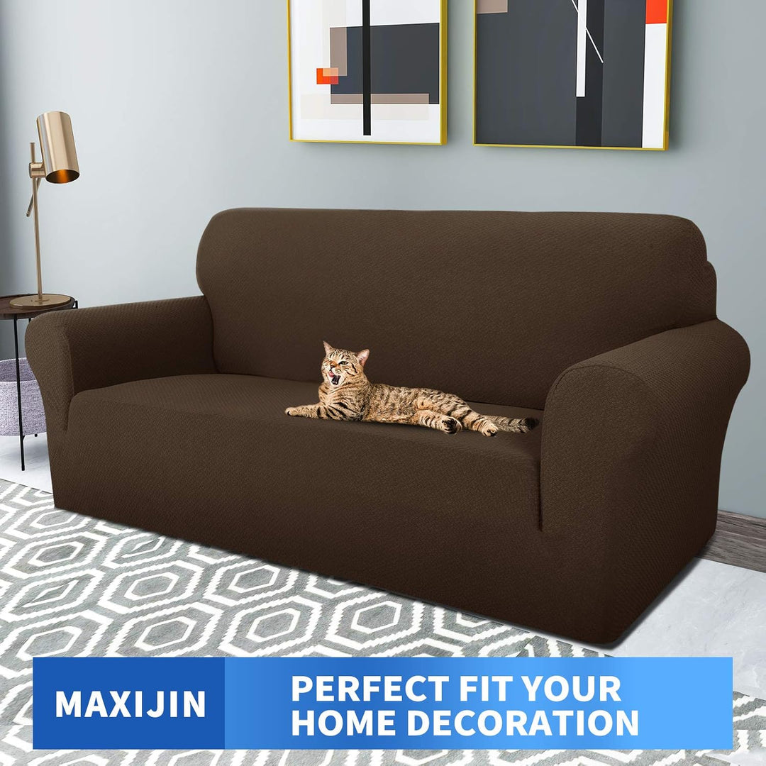 MAXIJIN Creative Jacquard Couchbezüge für 2-Sitzer, Super Stretch rutschfeste Liebessitz Sofabezug f