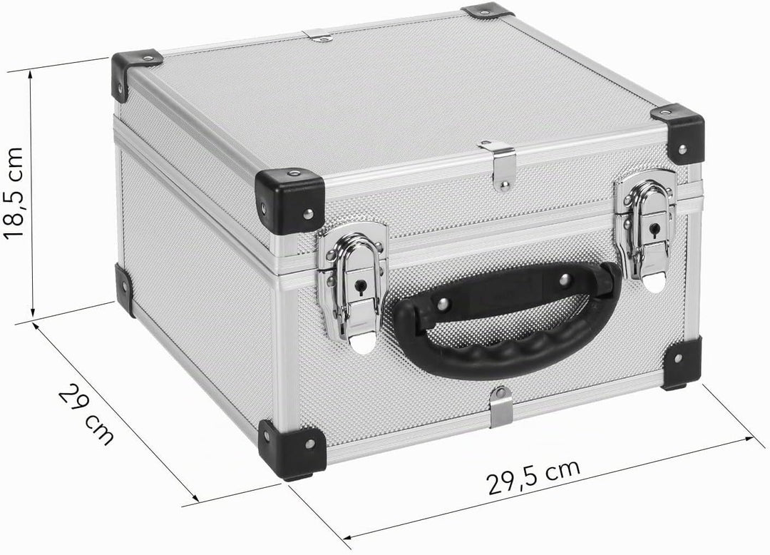 CD Koffer für 40 Standard CD Cases - 29,5 x 29 x 18,5 cm - Silber 40 CD&