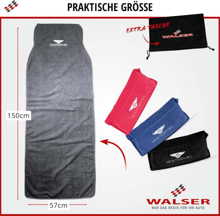 Walser Sitzaufleger Multicover, universal Auto-Sitzauflage, waschbarer Autositz-Überwurf schwarz, Sc