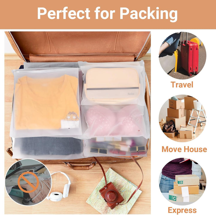 Zip-Beutel Reisetasche, 50 Stück 30 * 20cm Kleiderbeutel, Kleidertaschen Reise Gefrostetem, Zip Beut