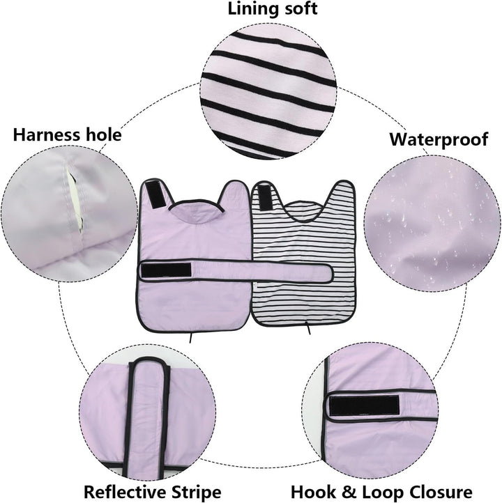 MOREZI Hunderegenmantel mit Reflexstreifen, Regen-/wasserdicht, verstellbare Weste, geeignet für kle