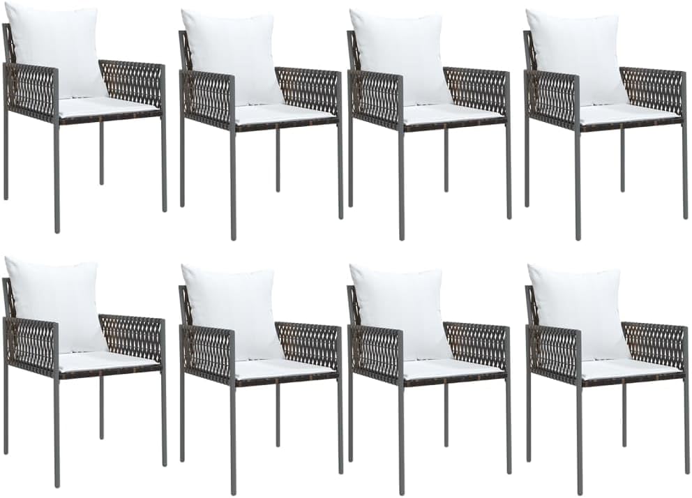 Festnight Poly Rattan Sitzgruppe Gartenmöbel Set mit Kissen Garten Essgruppe 8 Personen Gartenmöbel