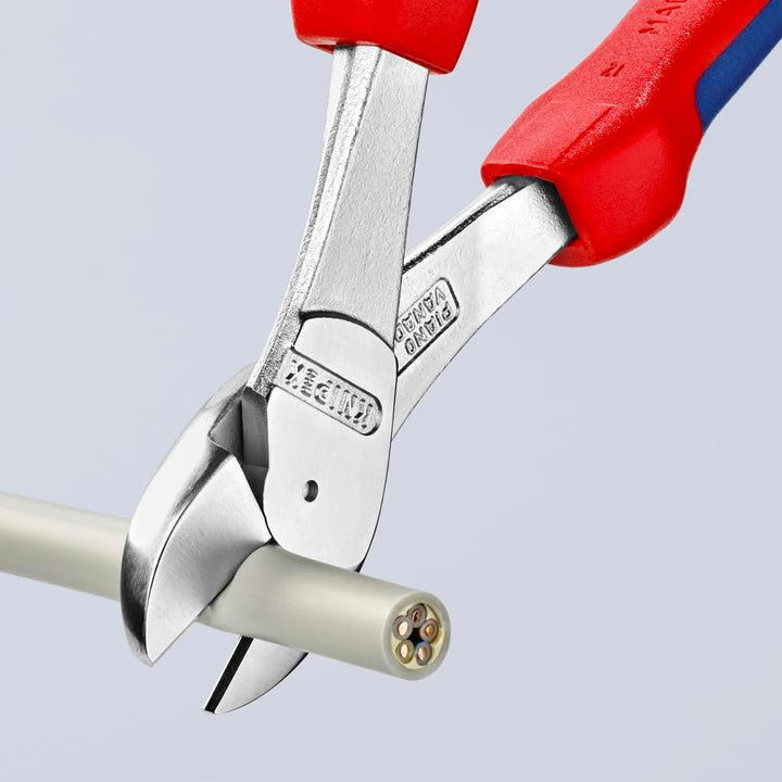 Knipex Kraft-Seitenschneider verchromt, mit Mehrkomponenten-Hüllen 250 mm 74 05 250 verchromt 250 mm
