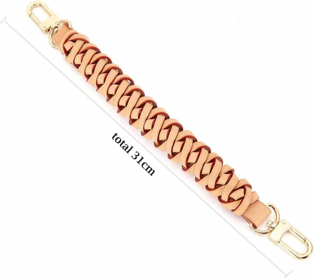 Senral Top Handle Neonoe Strap Geflochtener Echtleder-Griff 31cm,Geflochtener Griff für Beaubourg Ho