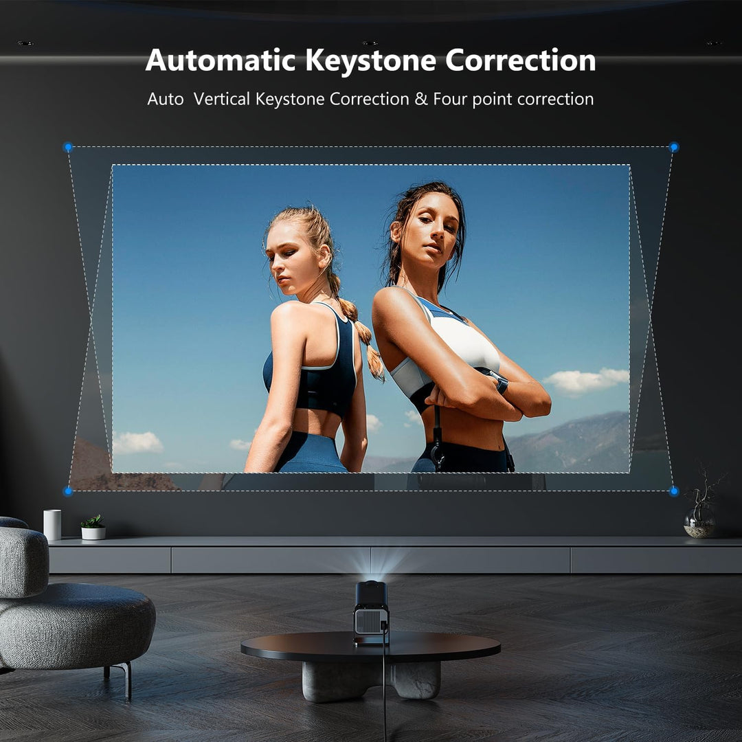 Beamer 4K, HY320 Mini Beamer mit Wifi6 Bluetooth, Android TV, Portable Smart Projektor Unterstützung