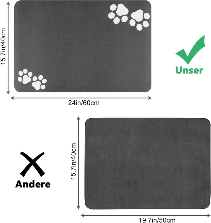 Napfunterlage Hund Katzen Futternapf Unterlage: 60 x 40 cm rutschfeste Hundenapf Unterlage Katzennap