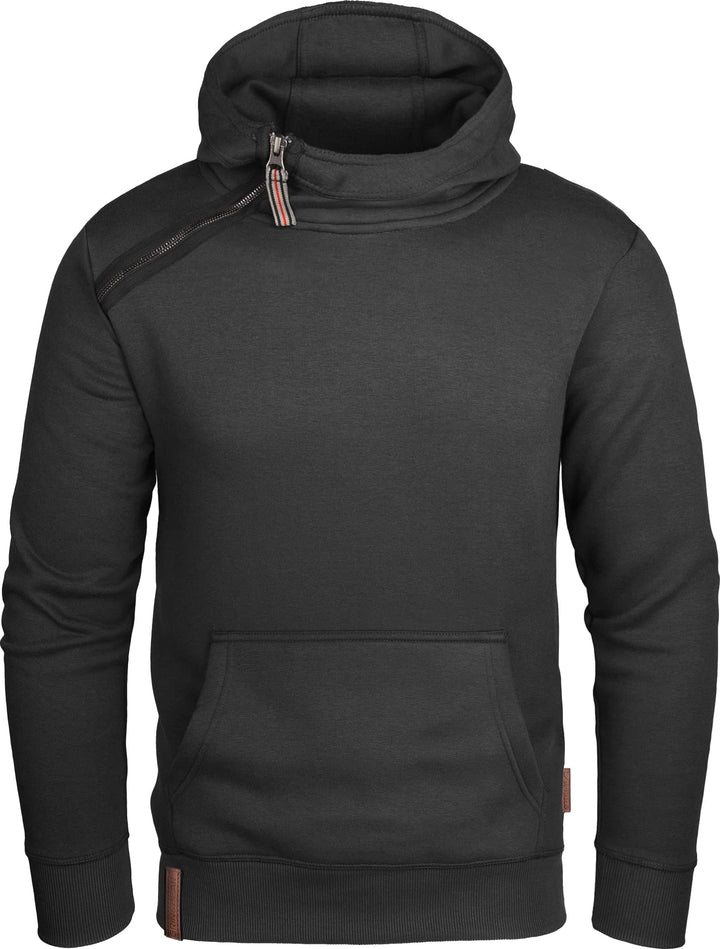 Grin&Bear Kapuzenpullover Herren Hoodie mit schräg Half Zip GEC435 M Schwarz, M Schwarz