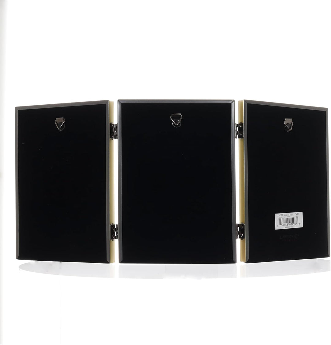 Lawrence Frames Dreifach-Bilderrahmen mit Scharnier, Messing, 12,7 x 17,8 cm, mit Perlenrand Goldfar