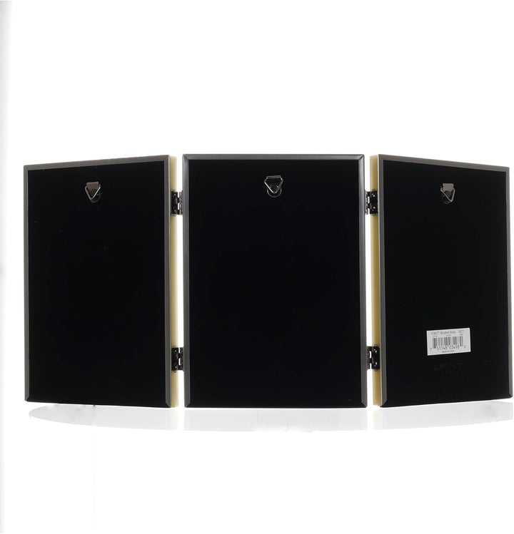 Lawrence Frames Dreifach-Bilderrahmen mit Scharnier, Messing, 12,7 x 17,8 cm, mit Perlenrand Goldfar