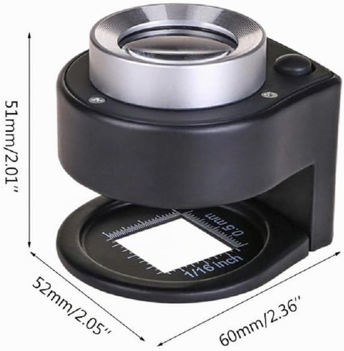 Bysameyee 30X Beleuchtete Lupe Juwelier Lupe, 6 Lichter Desktop Metall Tragbare Faltwaage Augenschla