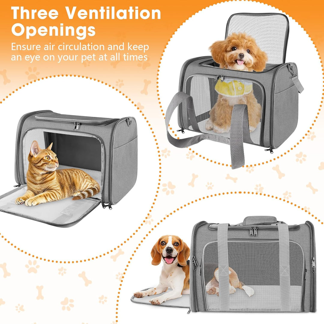 Transporttasche Katze und Hund, 45x30x30 cm Transportbox Katze, Katzentransporttasche Faltbar und At