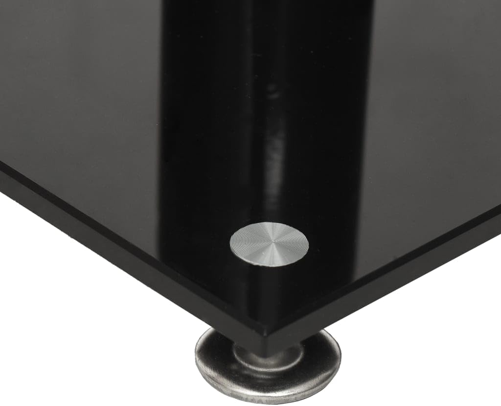 vidaXL Lautsprecher-Ständer 2 STK. Schwarz Hartglas 3 Säulen, Schwarz