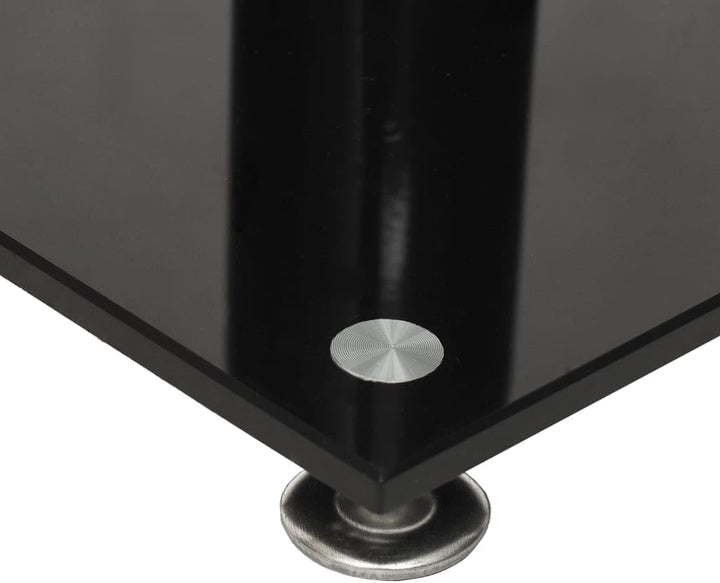 vidaXL Lautsprecher-Ständer 2 STK. Schwarz Hartglas 3 Säulen, Schwarz